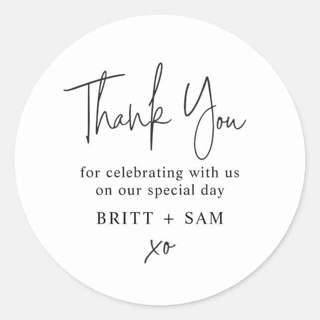 Modernes, benutzerdefiniertes Skript für die Gastg Runder Aufkleber (Vorderseite)