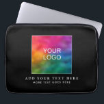Modernes, benutzerdefiniertes Template-Firmenlogo  Laptopschutzhülle<br><div class="desc">Individuelles Upload Business Logo Moderne Schwarz-Weiß-Moderne Elegant Template Electronics Bag / Tablet & Laptop Hüllen / Neopren Laptop Schlauch 13 Zoll.</div>