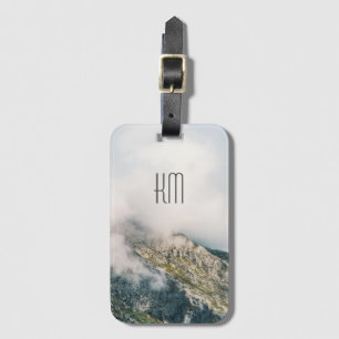 Modernes Berggipfel-Monogramm Gepäckanhänger
