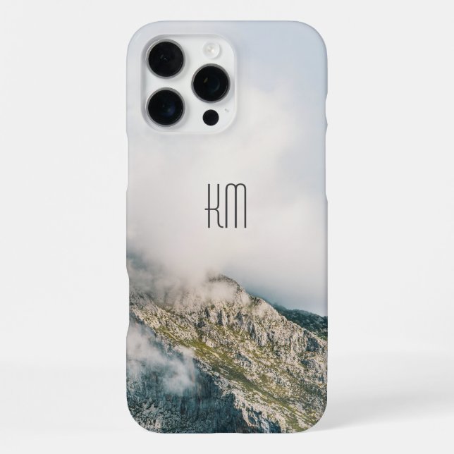 Modernes Berggipfel-Monogramm iPhone 16 Pro Max Hülle (Rückseite)