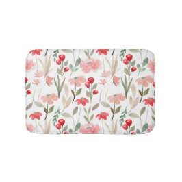 Modernes Berry Cherry-Blumenmuster Badematte