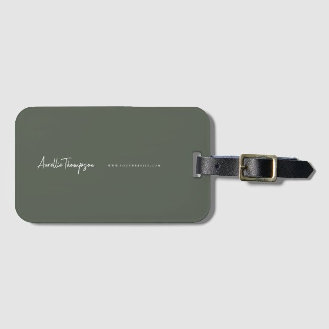 Modernes Beruflich Branding Marketing Sage Green Gepäckanhänger (Vorderseite (Horizontal))