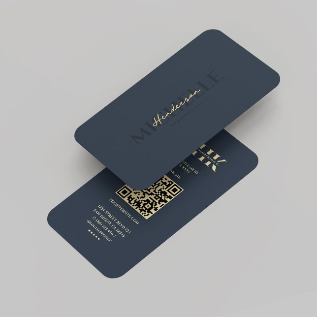 Modernes Beruflich dunkelblaues Monogramm-Marketin Visitenkarte (Modern Professional Dark Blue Monogram Marketing Business Card
)