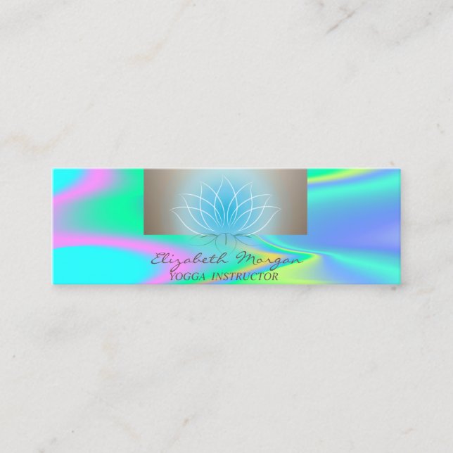 Modernes Beruflich, Lotus, holografisch Mini Visitenkarte (Vorderseite)