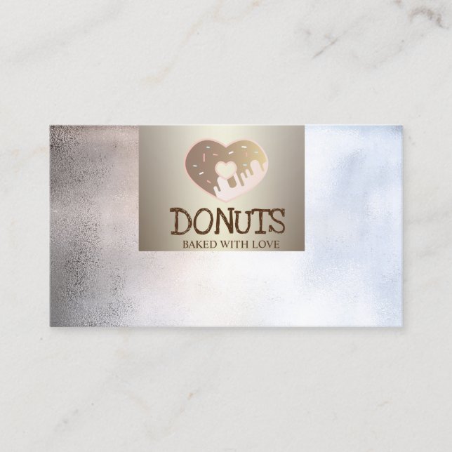 Modernes Beruflich, Mettalic, Donuts, Bäckereien Visitenkarte (Vorderseite)