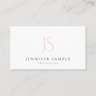 Modernes Beruflich rosa Monogramm Elegant Einfach Visitenkarte