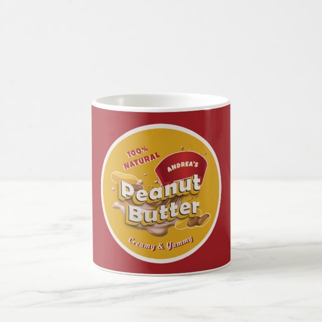 Modernes Berufliches Blütenlogo für Erdnussbutter  Kaffeetasse (Mittel)
