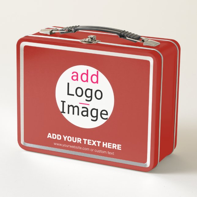 Modernes Berufliches Business Chic Red Metall Brotdose (Vorderseite)