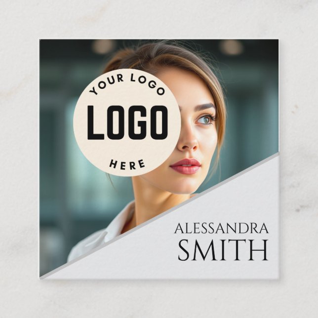 Modernes, Berufliches Business Foto Square Telefonnummerkarte (Vorderseite)
