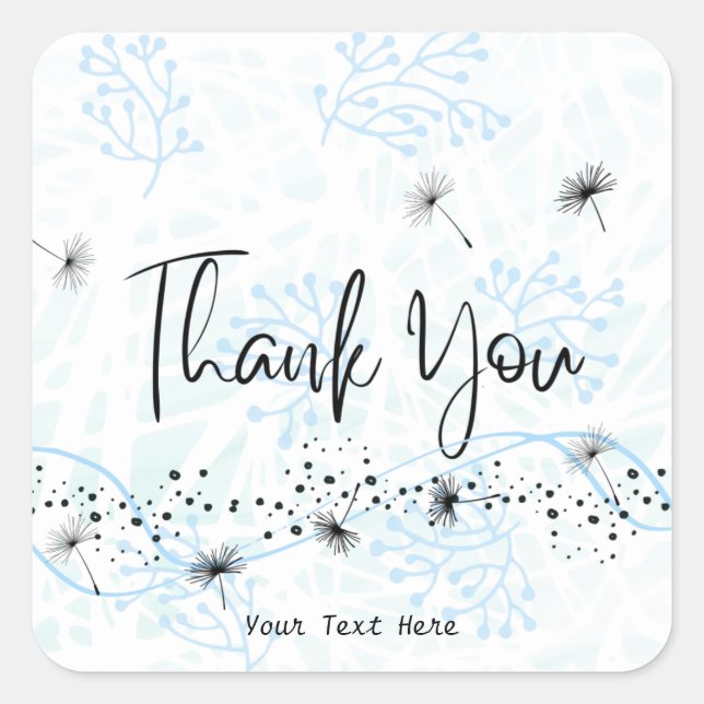 Modernes Berufliches Dankeschön an Typografy Blue Quadratischer Aufkleber (Vorderseite)