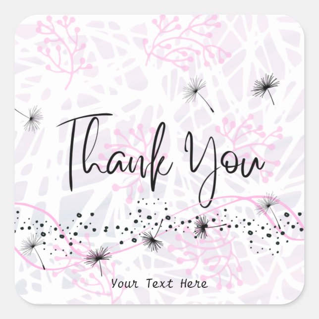 Modernes Berufliches Dankeschön an Typografy Pink Quadratischer Aufkleber (Vorderseite)