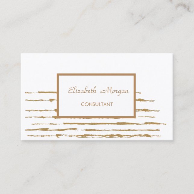 Modernes, Berufliches Design, gestreift, weiß Visitenkarte (Vorderseite)