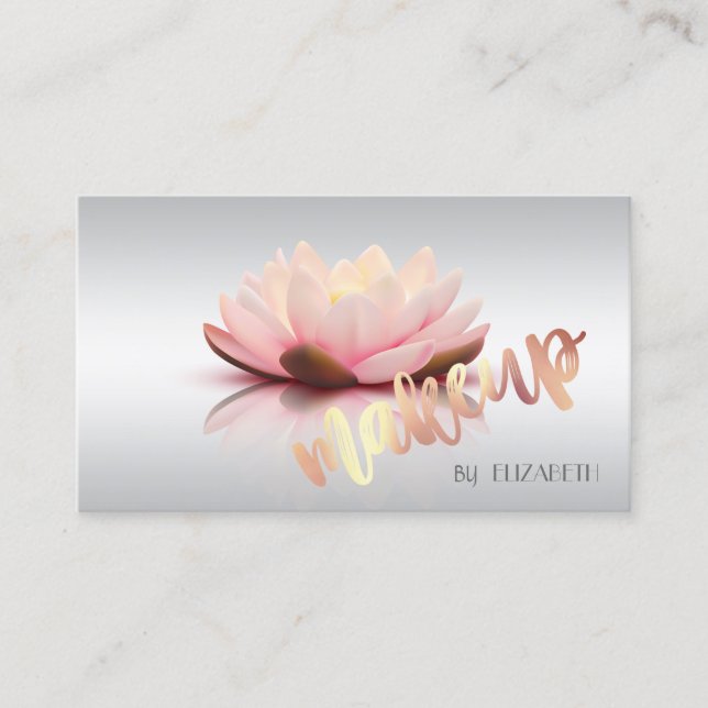 Modernes Berufliches Design, Makkeup, Lotus Visitenkarte (Vorderseite)