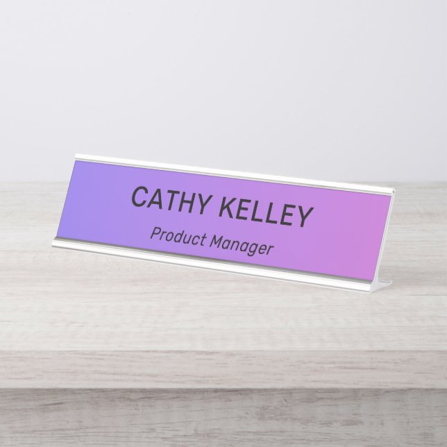 Modernes Berufliches Einfaches Office Schreibtischnamensplakette (Vorderseite )