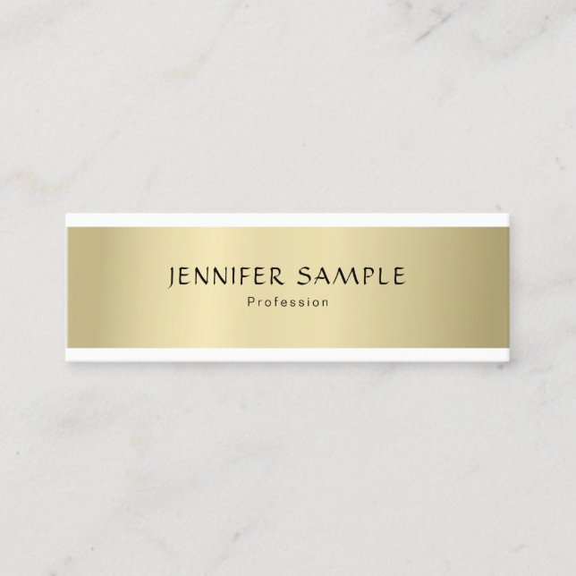 Modernes Berufliches Elegantes Gold Einfach Schlic Mini Visitenkarte (Vorderseite)