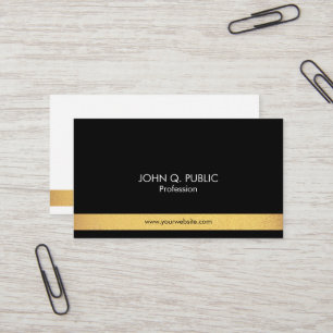Modernes Berufliches Elegantes Gold Schwarz und We Visitenkarte