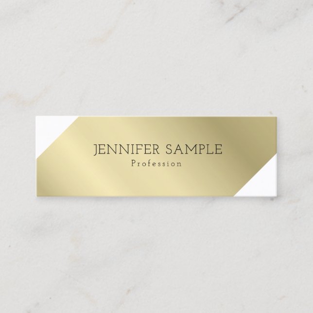 Modernes Berufliches Elegantes Gold Sleek Schlicht Mini Visitenkarte (Vorderseite)