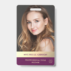 Modernes Berufliches Elegantes Luxus Lila Gold Ausweis