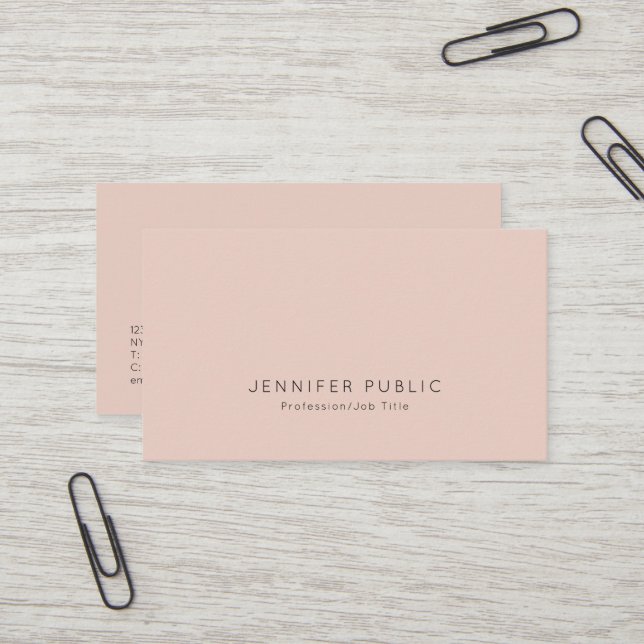 Modernes Berufliches elegantes Minimalistisches De Visitenkarte (Vorderseite/Rückseite Beispiel)