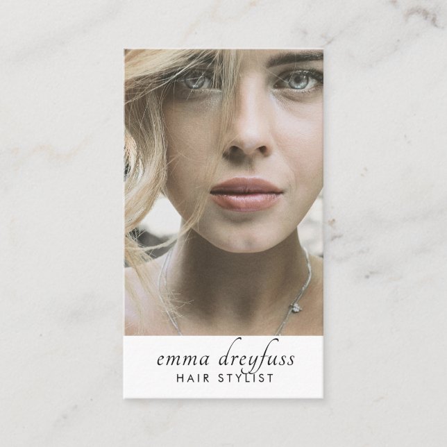 Modernes, Berufliches Foto für Friseure Visitenkarte (Vorderseite)