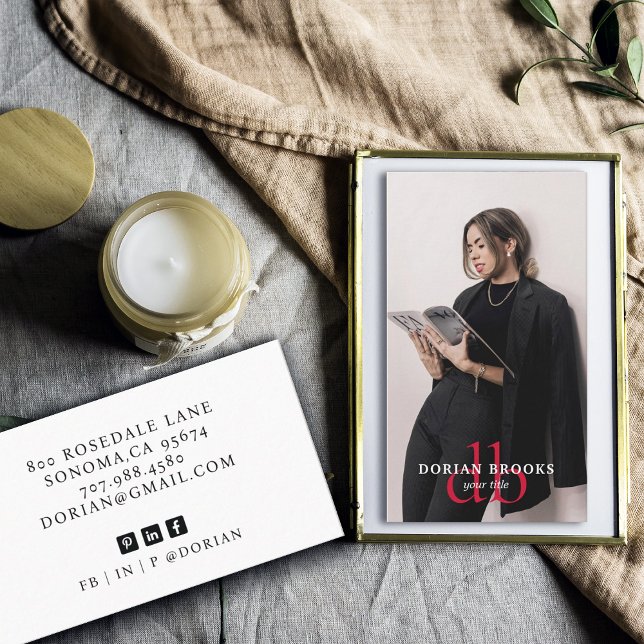 Modernes Berufliches Foto Mit Monogramm Visitenkarte (Von Creator hochgeladen)