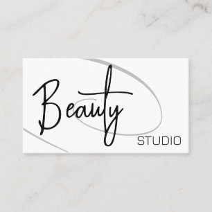 Modernes Berufliches Friseurstudio Schwarz-weiß Visitenkarte