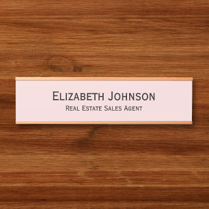 Modernes Berufliches Geschäftsbüro in Pastell Pink Türschild