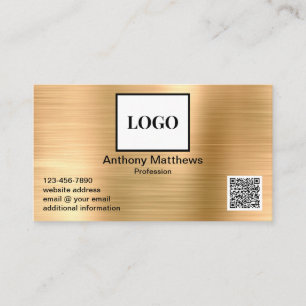Modernes Berufliches Gold-Add-Logo und QR-Code Visitenkarte