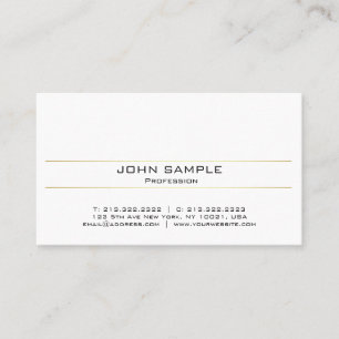 Modernes Berufliches Gold White Minimalistisch Visitenkarte