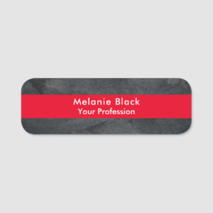 Modernes Berufliches Gray Red Stilvoll Trendy Namensschild