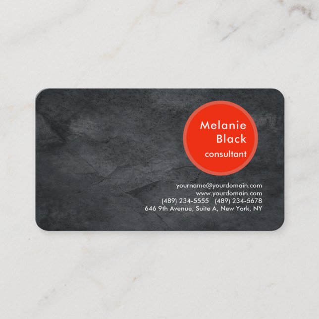 Modernes Berufliches Gray Red Stilvoll Trendy Visitenkarte (Vorderseite)