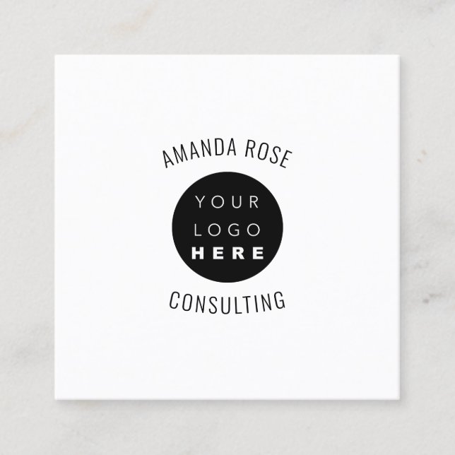 Modernes Berufliches, helles Logo Quadratische Visitenkarte (Vorderseite)