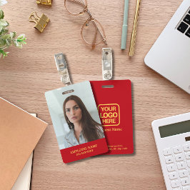 Modernes Berufliches Logo Red Gold Employee Foto Ausweis