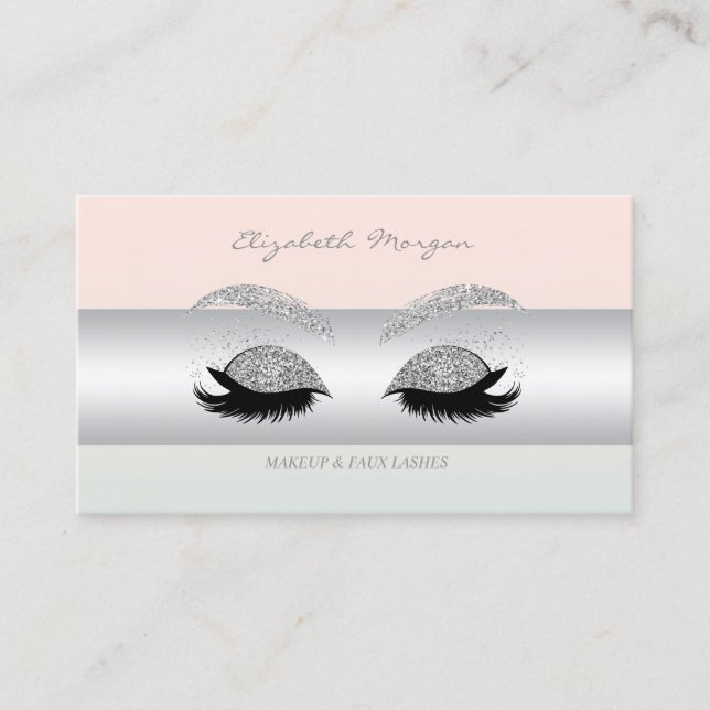 Modernes Berufliches Makeup, Glitzer-Imitate Lashe Visitenkarte (Vorderseite)