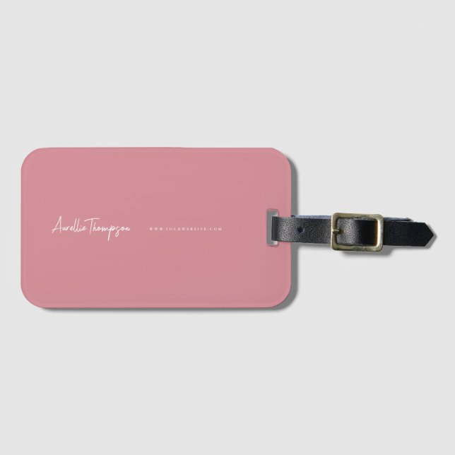 Modernes Berufliches Marketing Dusty Pink Gepäckanhänger (Vorderseite (Horizontal))