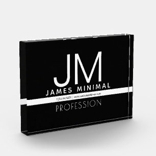 Modernes Berufliches Minimaldesign   Schwarz und W Fotoblock