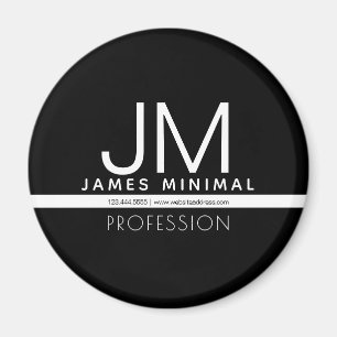 Modernes Berufliches Minimaldesign   Schwarz und W Magnet