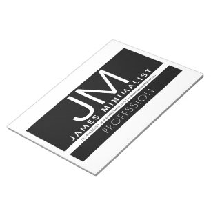 Modernes Berufliches Minimaldesign Schwarz und W Notizblock
