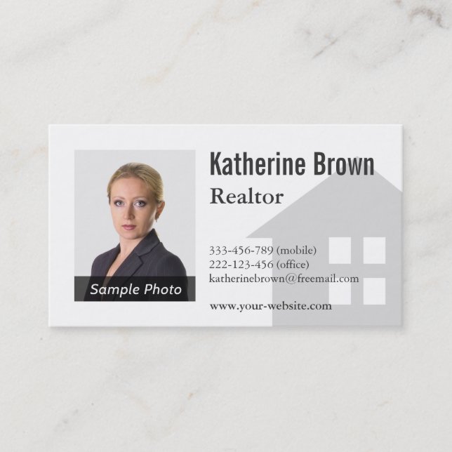 Modernes berufliches Minimalistisches Realtor-Foto Visitenkarte (Vorderseite)