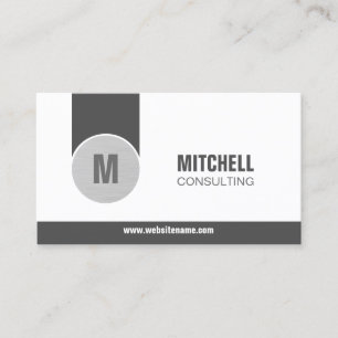 Modernes Berufliches Monogramm Grau Visitenkarte