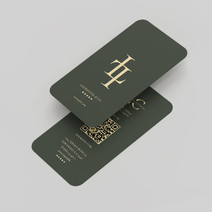 Modernes Berufliches Monogramm L Elegant Dark Gree Visitenkarte
