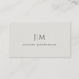 Modernes Berufliches Monogramm Minimalistisch Grau Visitenkarte