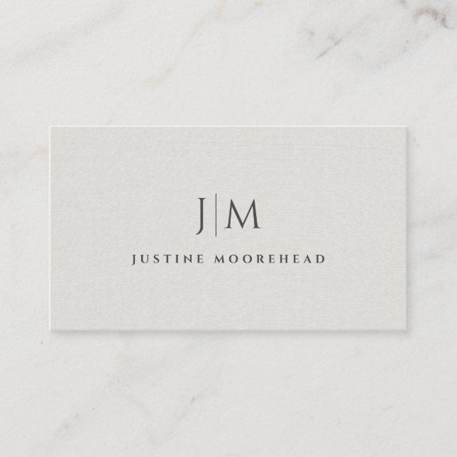 Modernes Berufliches Monogramm Minimalistisch Grau Visitenkarte (Vorderseite)