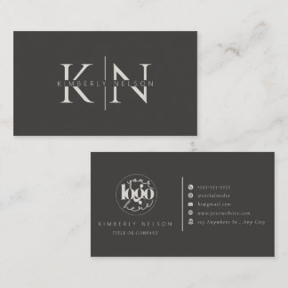 Modernes Berufliches Monogramm Minimalistisch Visitenkarte