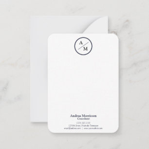 Modernes Berufliches Monogramm Mitteilungskarte