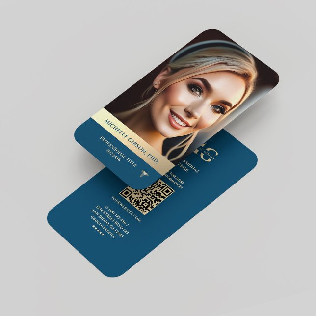 Modernes Berufliches Personal Branding Regal Blue Visitenkarte (Modern Monogram Professional Elegant Regal Blue Qr Business Card
)
