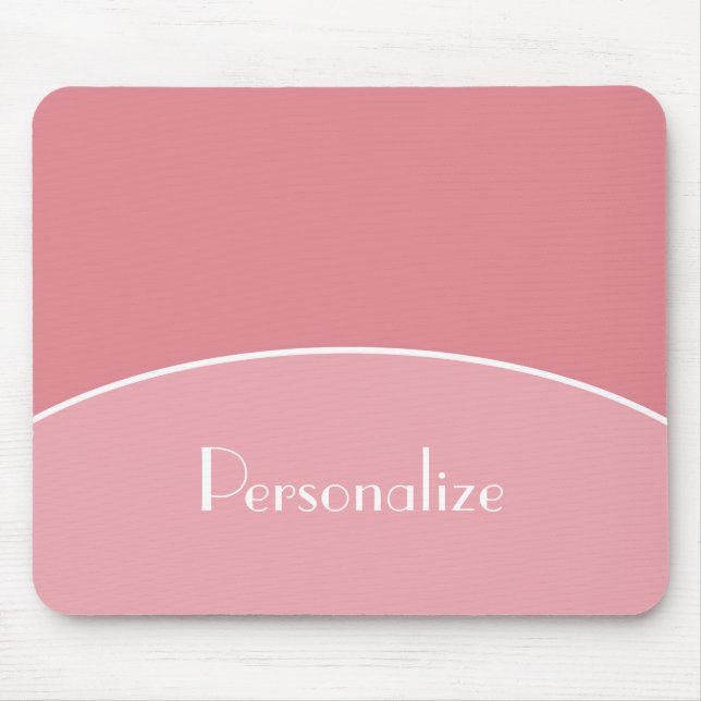 Modernes Berufliches Rosa mit Name Mousepad (Vorne)