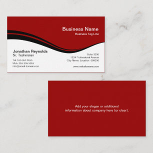 Modernes berufliches Rot Visitenkarte