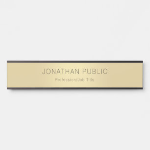 Modernes Berufliches Schwarz-Gold-Glamour Türschild