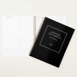 Modernes berufliches, schwarz-graues Business Planer<br><div class="desc">Moderner eleganter schwarz-grauer persönlicher,  Business-Planer. Fügen Sie Ihren eigenen Namen und Text an der Vorderseite zu personalisieren.</div>